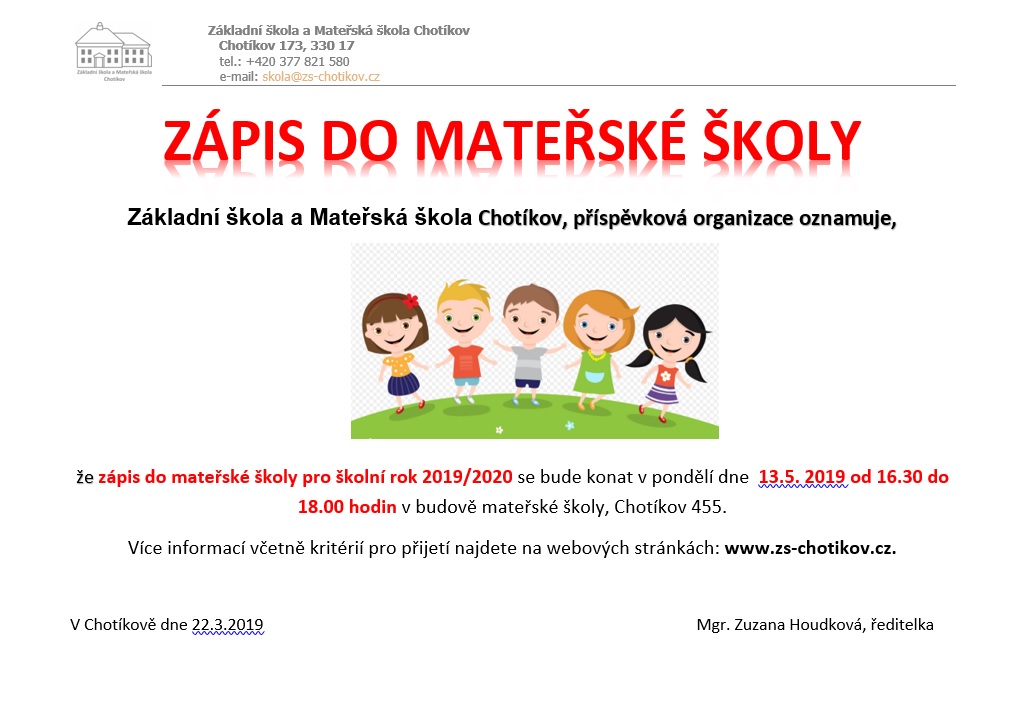 Zápis MŠ