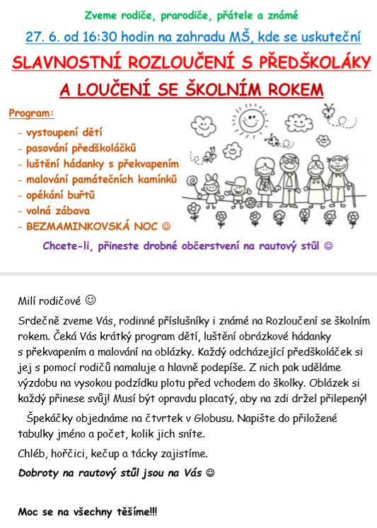 rozloučení s předškoláky 2019